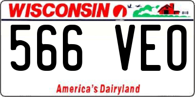 WI license plate 566VEO