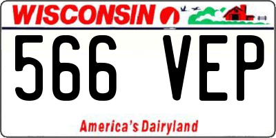 WI license plate 566VEP