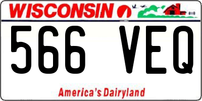 WI license plate 566VEQ