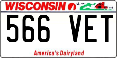 WI license plate 566VET