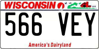 WI license plate 566VEY