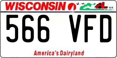 WI license plate 566VFD