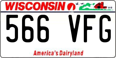 WI license plate 566VFG