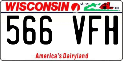 WI license plate 566VFH