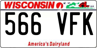 WI license plate 566VFK