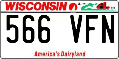 WI license plate 566VFN