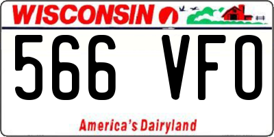 WI license plate 566VFO