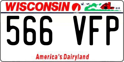 WI license plate 566VFP