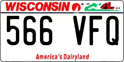 WI license plate 566VFQ