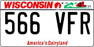 WI license plate 566VFR
