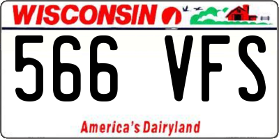 WI license plate 566VFS