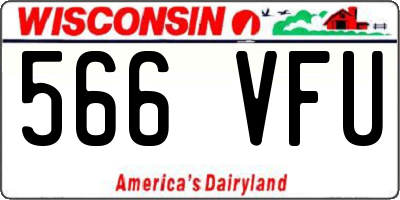 WI license plate 566VFU