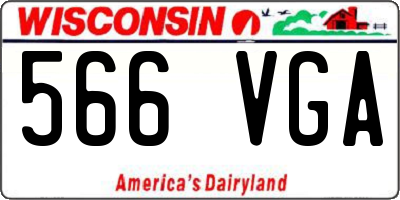 WI license plate 566VGA