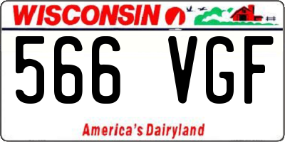 WI license plate 566VGF