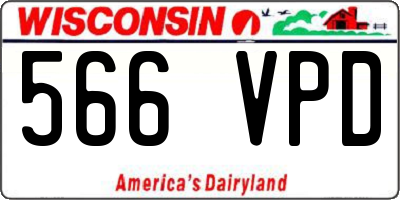 WI license plate 566VPD