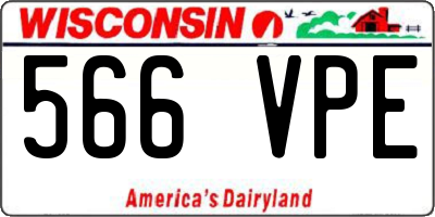 WI license plate 566VPE