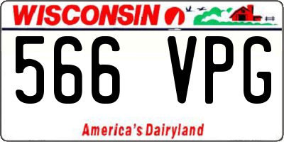 WI license plate 566VPG