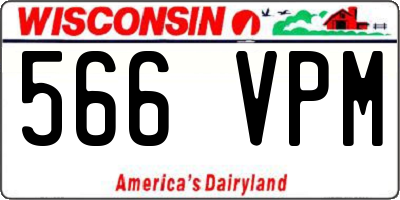 WI license plate 566VPM