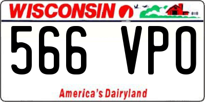 WI license plate 566VPO