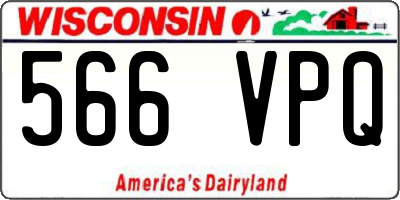 WI license plate 566VPQ