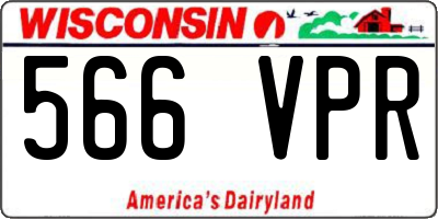 WI license plate 566VPR