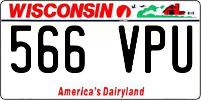 WI license plate 566VPU