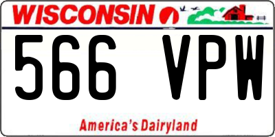 WI license plate 566VPW