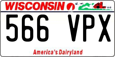 WI license plate 566VPX