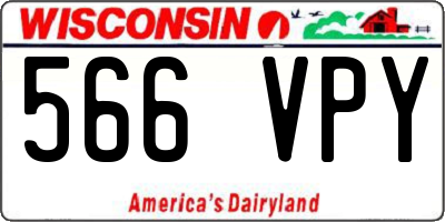 WI license plate 566VPY