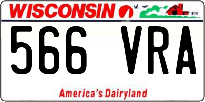 WI license plate 566VRA