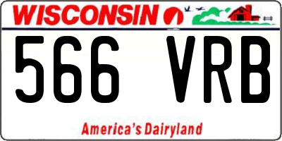 WI license plate 566VRB