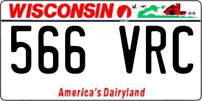 WI license plate 566VRC