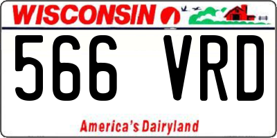 WI license plate 566VRD