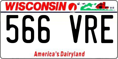 WI license plate 566VRE