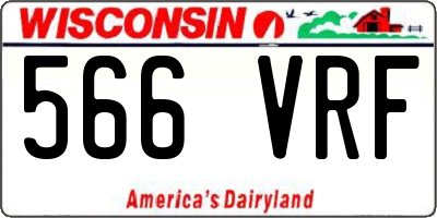 WI license plate 566VRF