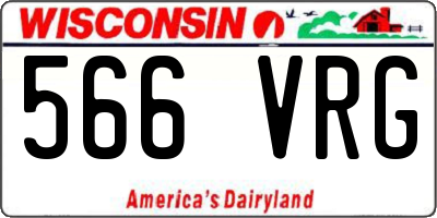 WI license plate 566VRG