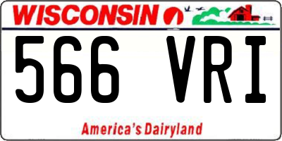 WI license plate 566VRI