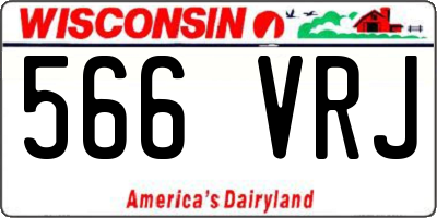 WI license plate 566VRJ