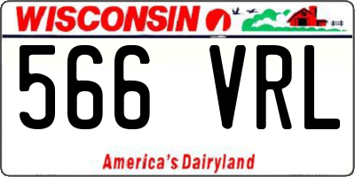 WI license plate 566VRL