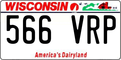 WI license plate 566VRP