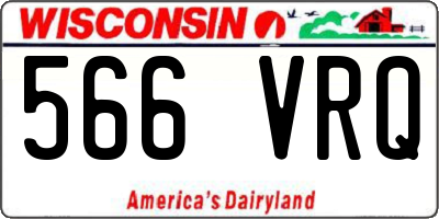 WI license plate 566VRQ