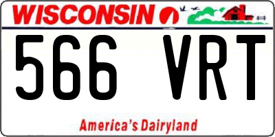 WI license plate 566VRT
