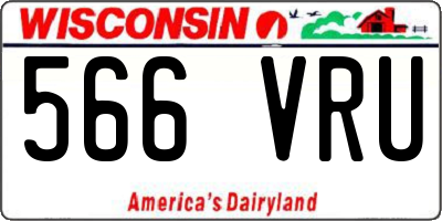 WI license plate 566VRU