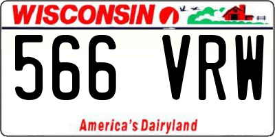WI license plate 566VRW