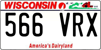 WI license plate 566VRX