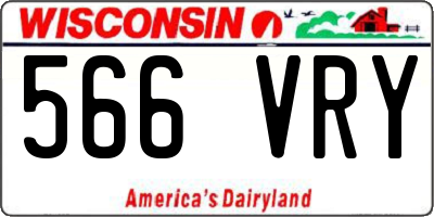 WI license plate 566VRY