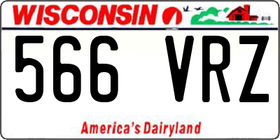 WI license plate 566VRZ