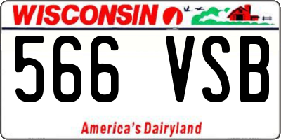WI license plate 566VSB