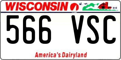 WI license plate 566VSC