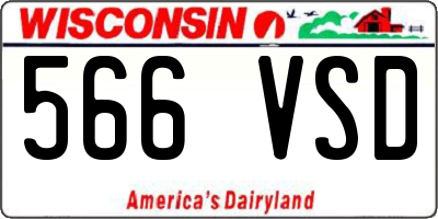 WI license plate 566VSD